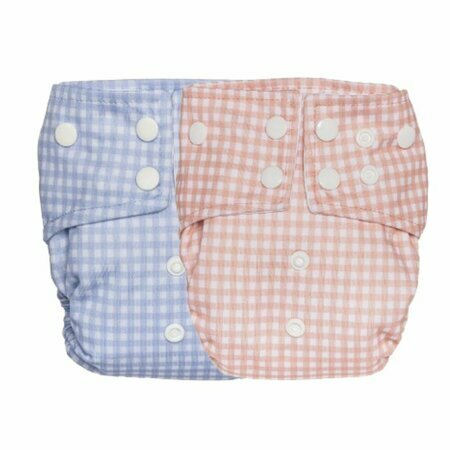 Newborn cloth diaper � Gingham (with built-in insert)