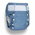 Washable diaper straps (All-in-One) Criss Cross Blue (with built-in insert)- Picture 2